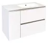 Meuble OSLO à suspendre 2 tiroirs & 1 porte 90cm blanc mat