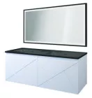 Meuble LONDRES a suspendre 120cm blanc avec miroir LED SEVILLE 