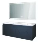 Meuble LONDRES a suspendre 120cm noir avec miroir LED SEVILLE 