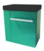 Meuble lave-mains SEYMOUR lagon avec vasque noire