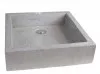 Vasque timbre à poser carré 40cm en terrazo grise