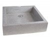Vasque timbre à poser carre 40cm en terrazo grise - BATHROOM THERAPY