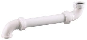 Tubulure déportée pour siphon de lavabo PMR blanc - VALENTIN