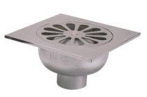 Siphon de sol tout inox - plateau carre 100 - valentin