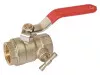 Vanne à sphère double femelle 33/42 à purge V490 à manette plate