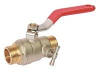 Vanne à sphère double mâle 15/21 à purge V490 à manette plate