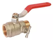 Vanne à sphère mâle femelle 26/34 à purge V490 à manette plate