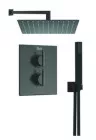 Pack thermostatique de douche à encastrer noir mat Factor'y  Inside