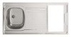 Évier cuisinette inox avec découpe 100x60 