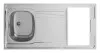Évier cuisinette inox avec découpe 120x60 