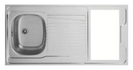 Évier cuisinette inox avec découpe 120x60 