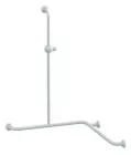 Barre de douche en angle en aluminium blanc - PELLET