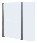 Pare-baignoire 2 volets 140x120cm verre trempe dépoli