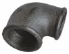 Coude réduit petit rayon 90° FF33/42-26/34 fonte noire N° 90R