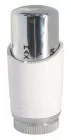 Tête thermostatique design pour sèche-serviettes blanc-chrome