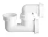 Siphon de baignoire plastique blanc avec bouchon de visite - NICOLL