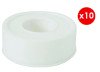 Lot de 10 rubans téflon PTFE - largeur 12mm - Longueur 12m