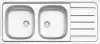 Évier à encastrer inox satiné 116 cm 2 cuves