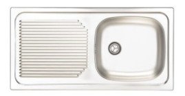 Évier à encastrer inox lisse 86 cm 1 cuve