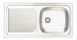 Évier à encastrer inox lisse 86 cm 1 cuve