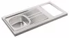 Évier à poser inox lisse 120 cm pour cuisinette avec découpe 