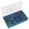 Coffret plastique de clapets perces assortis caoutchouc neopan