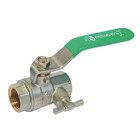 Vanne à sphère double femelle à purge NF 20/27 - manette plate - PRONORM