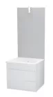 Meuble à suspendre 60cm lumpur miroir affleurant