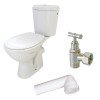 Pack WC standard double commande avec robinet d'arrêt et pipe de raccordement  - ROLF