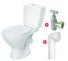 Pack WC double commande avec pipe et robinet - ROLF