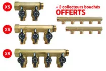 Pack de 15 collecteurs auto-alignés et auto-étanches avec minis vannes + 2 collecteurs bouchés OFFERTS