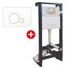Bâti-support WC universel autoportant 3/6 litres + plaque de commande blanche OFFERTE - ROLF