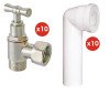 Lot de 10 robinets arrêt WC + Pipes WC