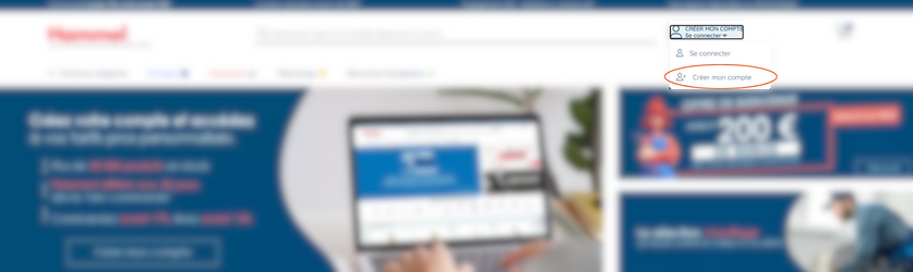 Le bouton Créer un compte vous permet de créer rapidement et simplement un compte sur notre site