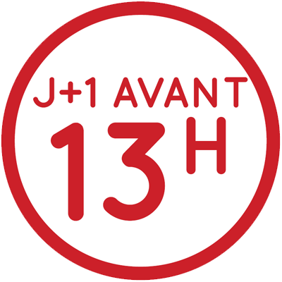 Livraison le lendemain avant 13h pour toute commande passée avant 17h