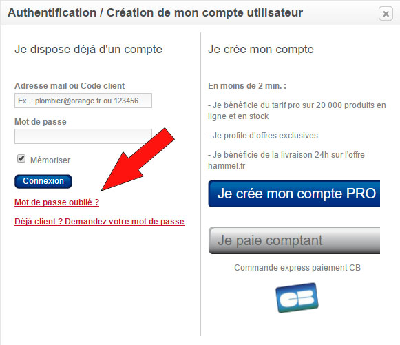 Retrouvez facilement vos identifiants avec le bouton 'Mot de passe oublié ?