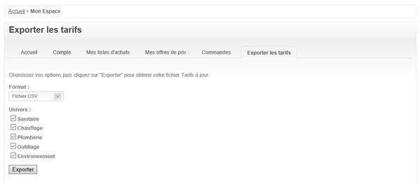 Exportez vos tarifs sous différents formats simplement.