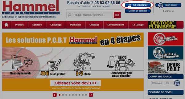Le bouton 'Se connecter